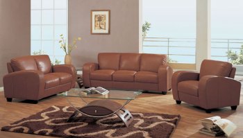 Brown Leather Modern Living Room [GFS-399BR]