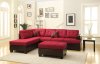 F7601 Sectional Sofa w/Ottoman by Boss in Carmine Linen Fabric