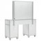 Allora Vanity Set 930242 in Metallic Silver by Coaster w/Stool