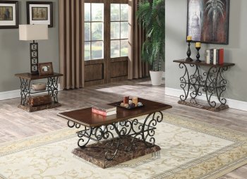 705118 Coffee Table 3Pc Set in Merlot by Coaster w/Options [CRCT-705118]