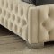 Sedona Upholstered Bed in Cream Velvet Fabric w/Options