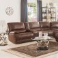 Hibiscus Power Motion Sectional Sofa 53075 in Brown Fabric Acme