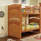 Modern Oak Finish Kid's Bunk Bed