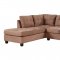 G904B Sectional Sofa w/Ottoman in Saddle Fabric by Glory