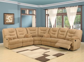 Beige Easy Rider Plush Fabric Modern Reclining Sectional Sofa [WDSS-2132]