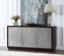 Geranio Console Cabinet AC02502 Metallic Silver & Walnut by Acme