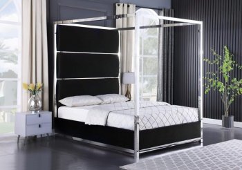 LCL-B07 Upholstered Bed in Black Velvet [BDB-LCL-B07 Black]