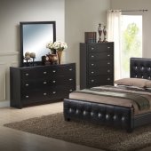 Black Finish Modern Bedroom Set w/Queen Size Bed