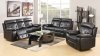 7720 Reclining Sofa in Black Faux Leather w/Options