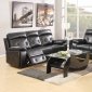 7720 Reclining Sofa in Black Faux Leather w/Options