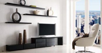 Wenge Finish Modern TV Stand w/Optional Shelves [CVTV-Module]