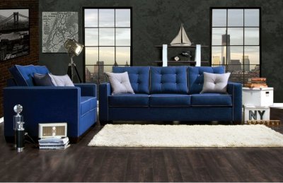 Ravel I SM8802 Sofa in Blue Fabric w/Options