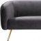 Harlow Sofa 685 in Grey Velvet Fabric by Meridian w/Options