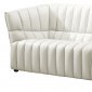 White Leatherette Contemporary Living Room With High Armrests