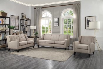 Roweena Sofa & Loveseat1218F1S in Beige Fabric by Homelegance [HES-1218F1S-Roweena Beige]