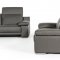 Evergreen Sofa Set 3Pc in Dark Grey Full Leather by VIG