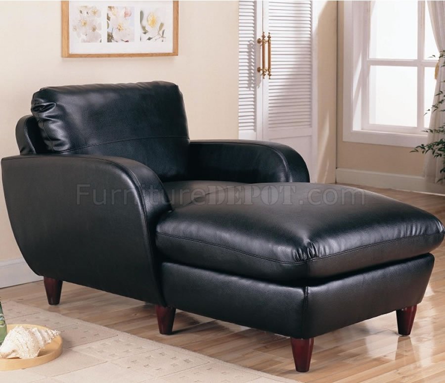 Retro Style Leather Living Room 502351 Black 