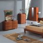 Light Cherry Finish Contemporary Bedroom Set