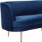 Vivian Sofa 694 in Navy Velvet Fabric by Meridian w/Options