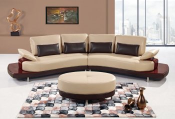 UA131 Sectional Sofa in Bonded Leather by Global Furniture USA [GFSS-UA131]