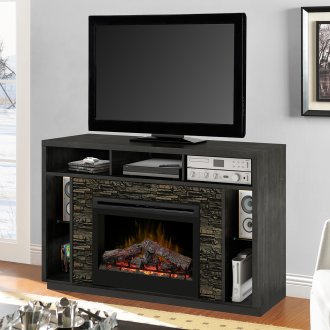 Joseph Electric Fireplace Media Console by Dimplex w/Logs