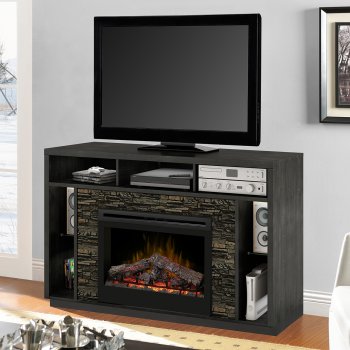 Joseph Electric Fireplace Media Console by Dimplex w/Logs [SFDX-Joseph Logs]