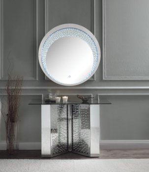 Nysa Console Table & Mirror Set 90510 in Mirror by Acme [AMCT-90510-Nysa]