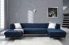 Ezamia Sectional Sofa 57365 in Navy Blue Velvet by Acme