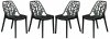 Cornelia Set of 4 Dining Chairs CL18SBL in Black by LeisureMod