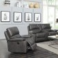 Ravena Motion Sofa 603211 in Charcoal Leatherette by Coaster