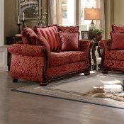 Grande Isle Sofa 8234RD in Red Fabric by Homelegance w/Options