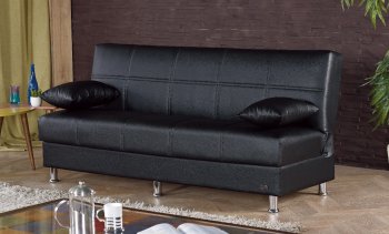 Halifax Sofa Bed Convertible in Black Bonded Leather [MYSB-Halifax]