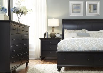 Hamilton III Bedroom 5Pc Set 441-BR in Black w/Storage Bed [LFBS-441-BR-QSB Hamilton III]