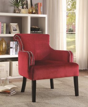 902680 Accent Chair Set of 2 in Red Velvet Fabric by Coaster [CRCC-902680]