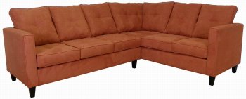 Persimmon Fabric Modern Sectional Sofa w/Wooden Legs [PMSS-5901-Persimmon]