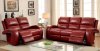 Odette CM6150RD Reclining Sofa in Red Leatherette w/Options