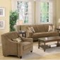 Light Brown Chenille Fabric Modern Sofa & Loveseat Set