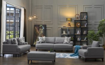 Versailles Remoni Antrasit Sofa Bed Set in Fabric by Bellona [IKSB-Versailles Remoni Ant. Set]