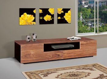 Walnut Finish Modern Elegant Entertainment TV Center [EFTV-601-Walnut]