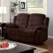 Millville Reclining Sofa CM6173 in Dark Brown Fabric w/Options