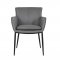 Kani Dining Armchair Set of 2 in Charcoal Gray Leather by J&M