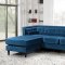 Taylor Sectional Sofa 643 Light Blue Velvet Fabric by Meridian