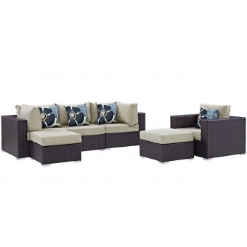 Convene Outdoor Patio Sectional Set 6Pc EEI-2372 by Modway [MWOUT-EEI-2372-Convene]