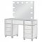 Allora Vanity Set 930242 in Metallic Silver by Coaster w/Stool