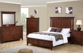 Bistro Brown Finish Traditional Bed w/Optional Case Goods [LFBS-121-BR]