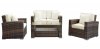 Carmel Outdoor Patio Sofa 4Pc Set in Brown/White by Modway