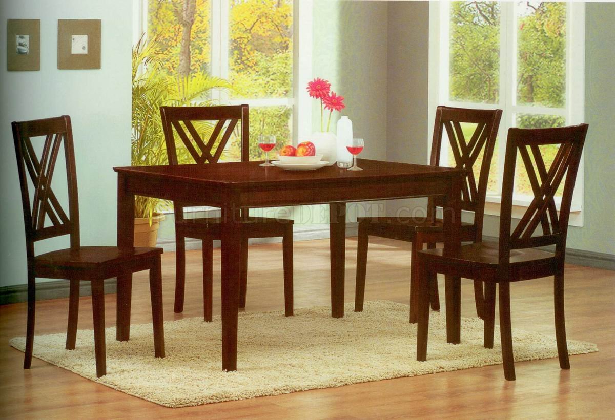 Espresso Finish Modern Dining Table w/Optional Side Chairs