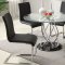 CM8333T Aina I 5Pc Dinette Set in Black w/Glass Top