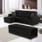 Lego Sectional Sofa Convertible in Black Bonded Leather by Rain