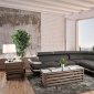 Picard Sectional Sofa CM6373 in Graphite Faux Nubuck